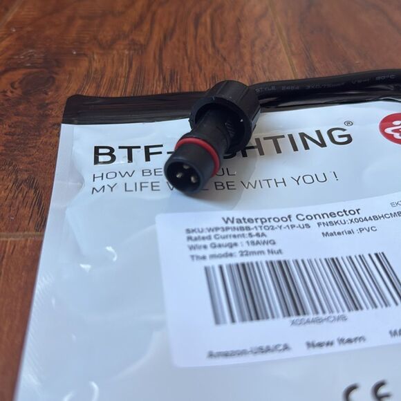 NWT BTF-LIGHTING 3 Core 3 Pin IP65‎ 0.75mm²/18AWG 22mm Waterproof Connector - Picture 6 of 10